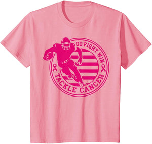 Tackle Breast Cancer Awareness Football Pink Ribbon Boys Kid