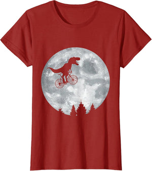 Dino Trex Riding Moon Bike Halloween Lunar Cycling