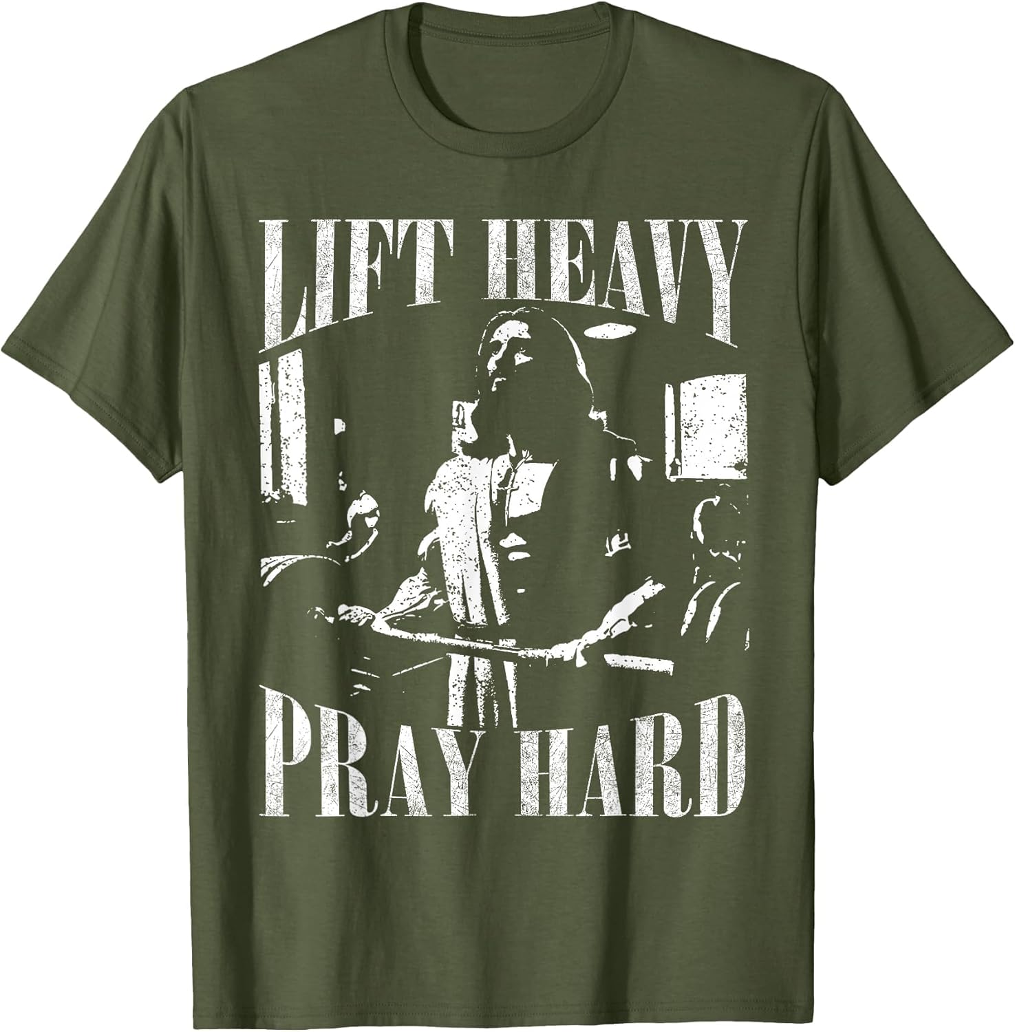Lift Heavy Pray Hard Gym Jesus Christian for Christian