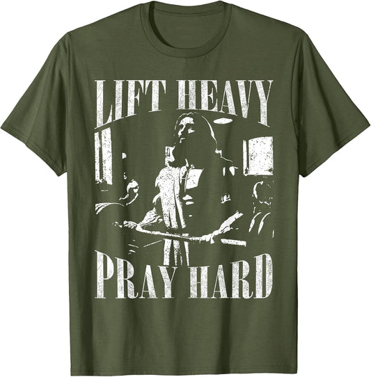 Lift Heavy Pray Hard Gym Jesus Christian for Christian