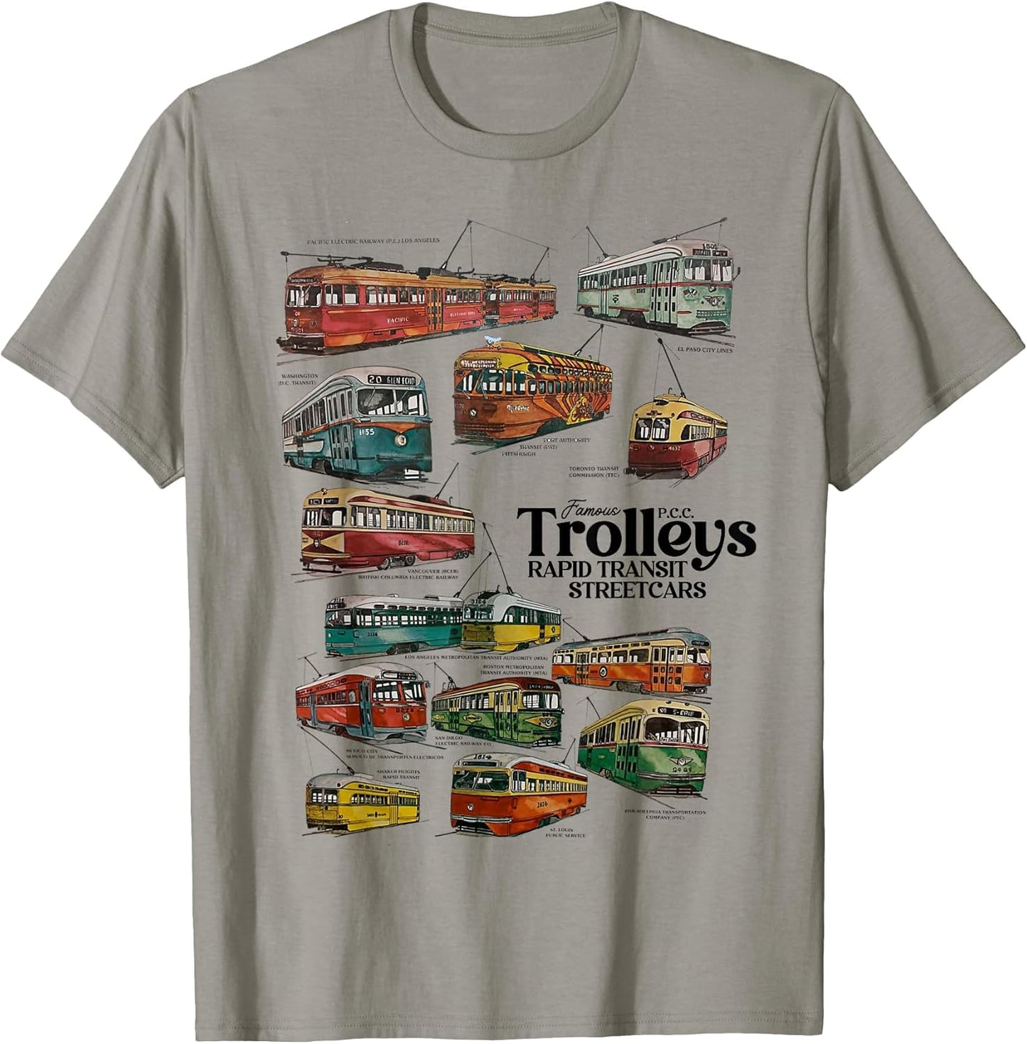Famous PCC Trolleys Rapid Transit Streetcars Vintage