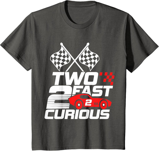 Two Fast 2 Curious Race Car 2nd Birthday Toddler Boy Girl