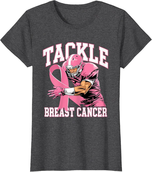Tackle Breast Cancer Pink Ribbon American Fantasy Football
