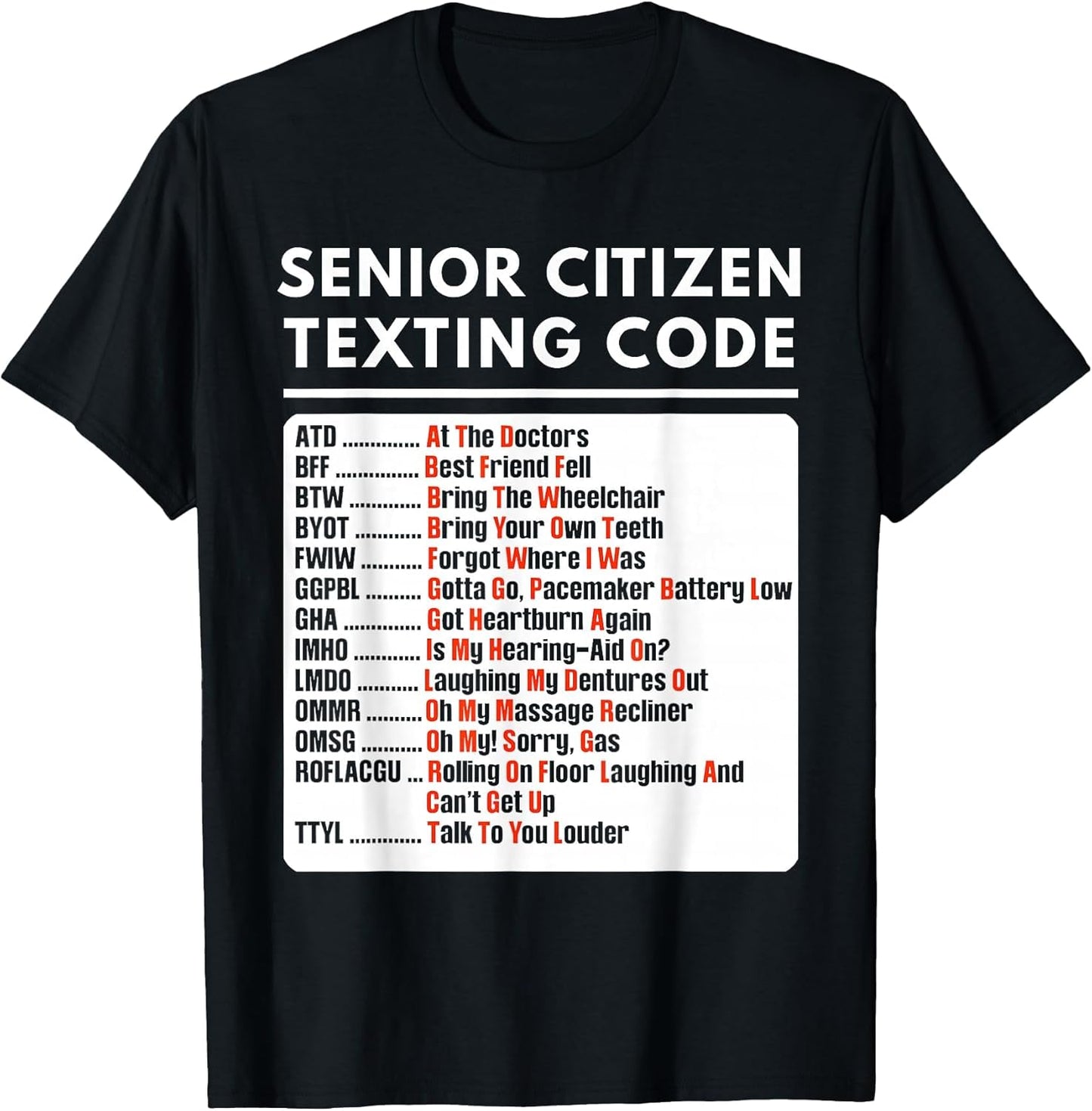 Funny Senior Citizen Texting Code