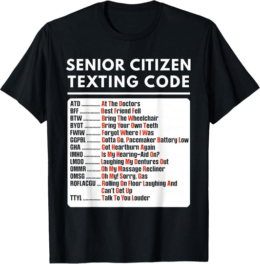Funny Senior Citizen Texting Code