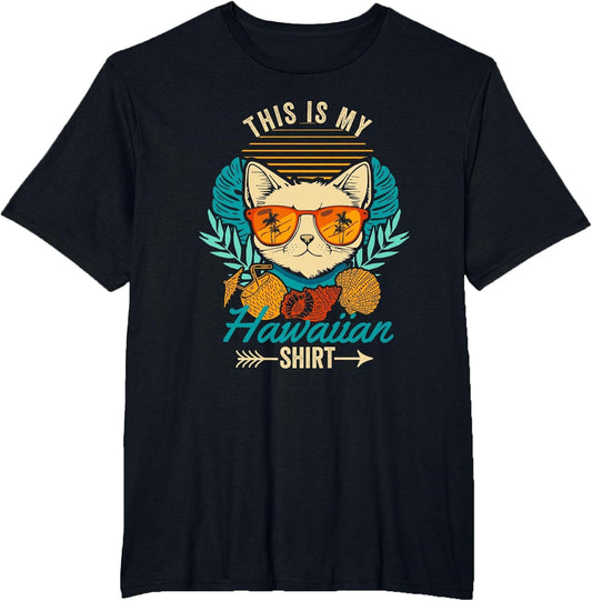 This is My Hawaiian Shirt Retro Cat Hawaii Summer Vacation