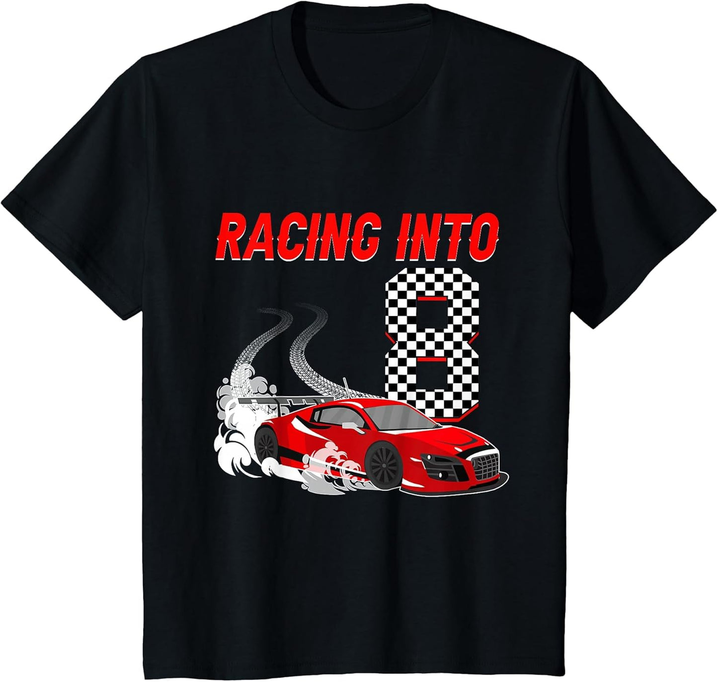 Racing Into 8th Birthday Race Car 8 Year Old Toddler Boy