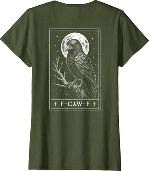 F-CAW-F Crow Tarot Card Funny Halloween Vintage On Back