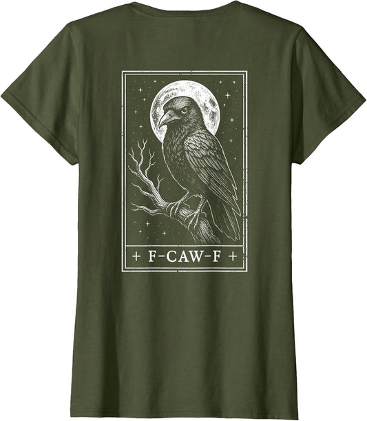 F-CAW-F Crow Tarot Card Funny Halloween Vintage On Back