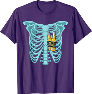Skeleton Rib cage Men's Beer Lover Funny Halloween Drinking