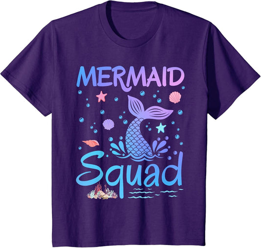 Mermaid Squad Birthday Girls Matching Family Party Themed