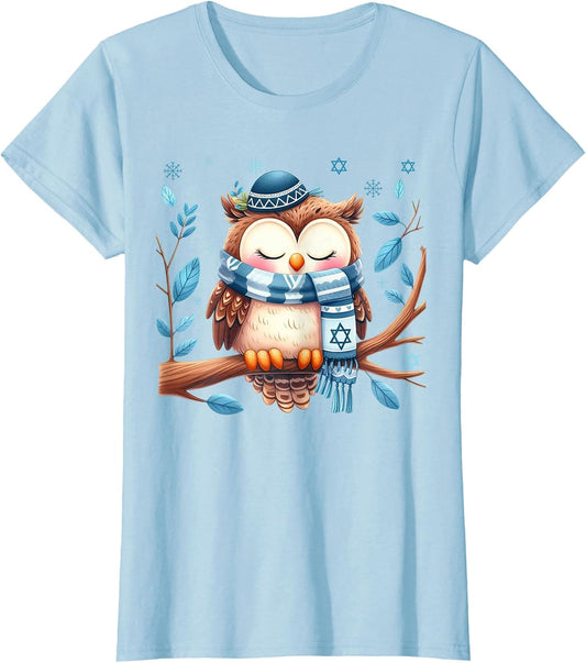 Hanukkah Sleep PJ Kawaii Winter Owl Sleeping