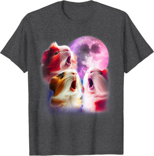 3 Guinea Pigs Howling at The Moon Funny Pet Guinea Pig Lover