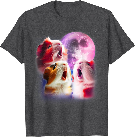 3 Guinea Pigs Howling at The Moon Funny Pet Guinea Pig Lover