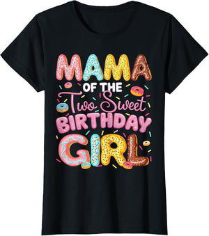 Mama of The Two Sweet Birthday Girl Donut 2Nd Birthday