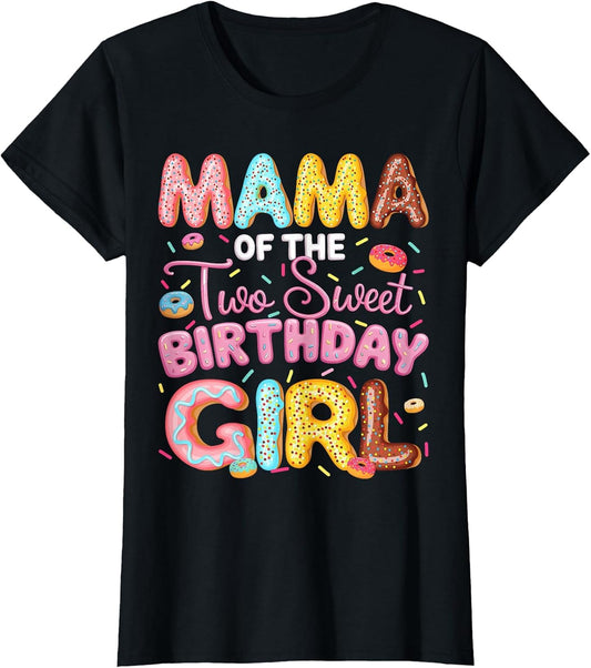 Mama of The Two Sweet Birthday Girl Donut 2Nd Birthday