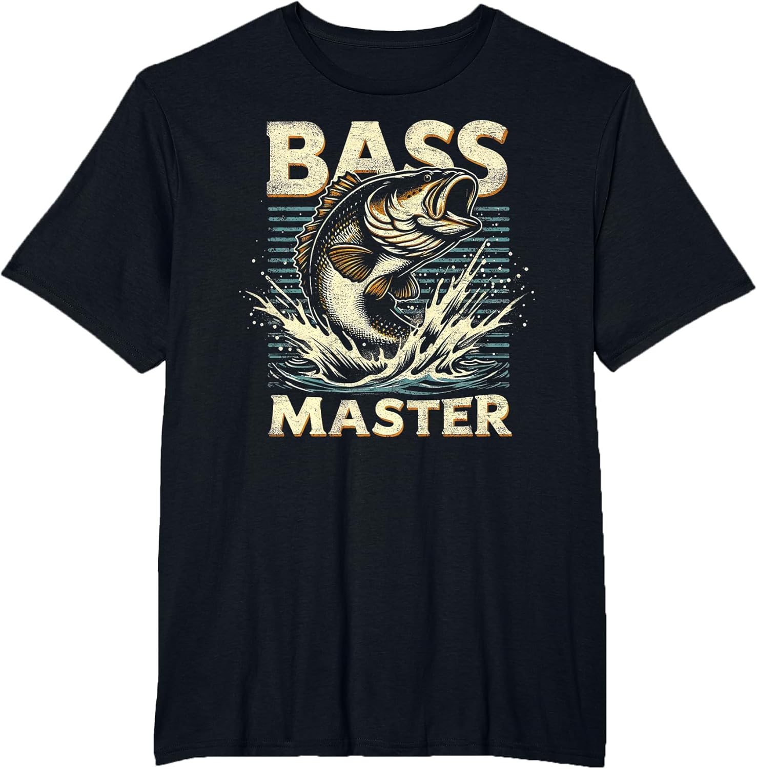 Bass Master or Boys Vintage Fishing Retro Sunset