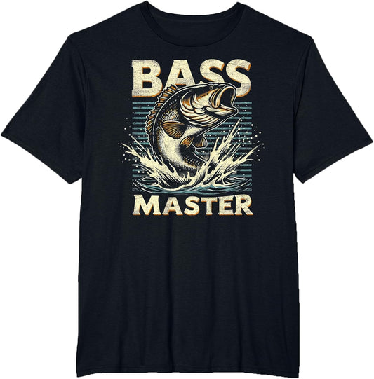 Bass Master or Boys Vintage Fishing Retro Sunset