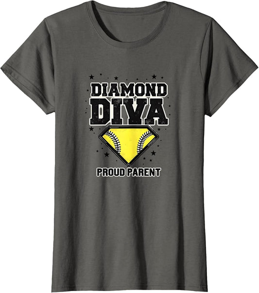 Diamond Diva Proud Parent Softball Mom Design