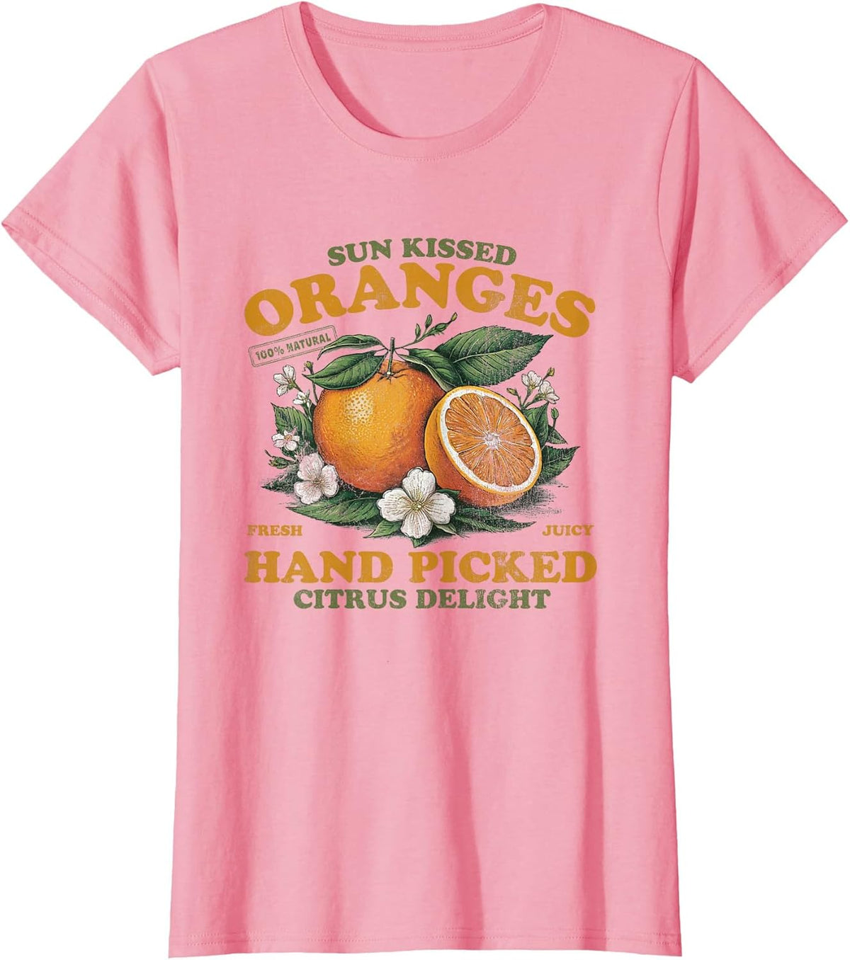 Oranges Hand Picked Vintage Fruit Retro Peach Graphic