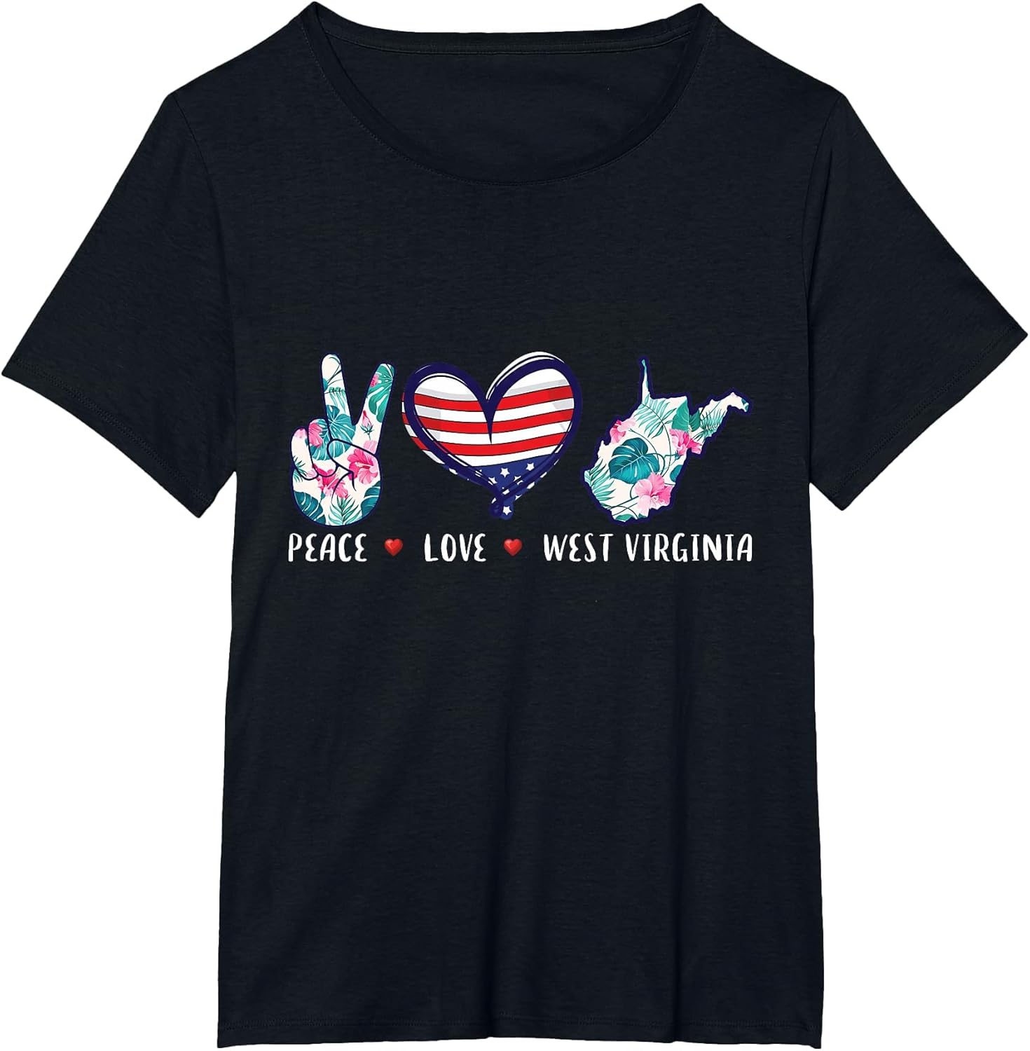 Peace Love West Virginia Flag Grown Souvenirs Women