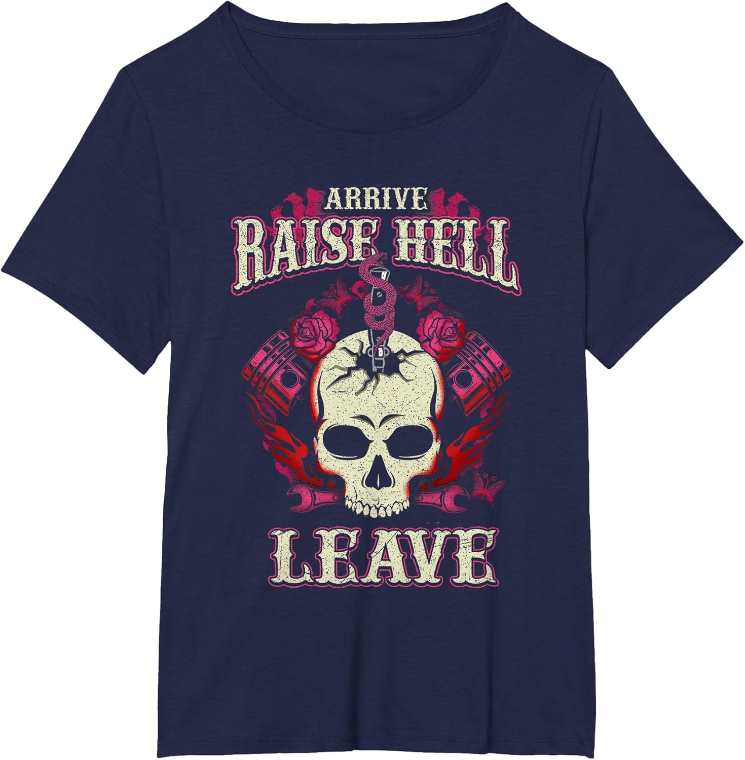 Arrive Raise Hell Leave Biker Bitch Shirt Women Motorcycle
