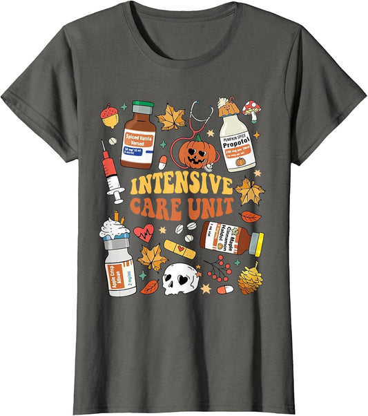 Intensive Scare Unit ICU Nurse Funny Ghost Halloween Women