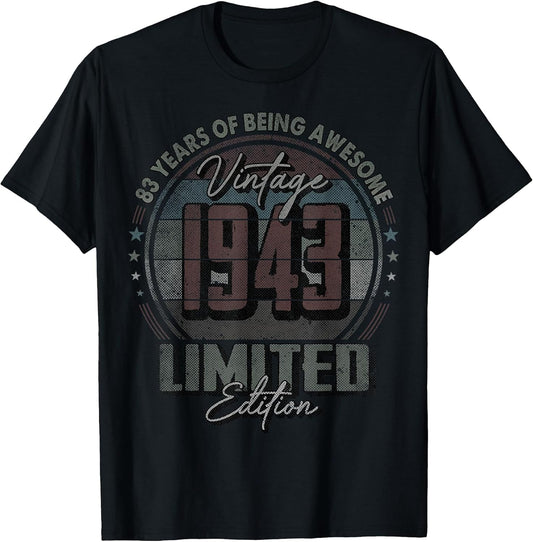 Vintage 1943 Limited Edition Shirt 83 Year Old 83rd Birthday