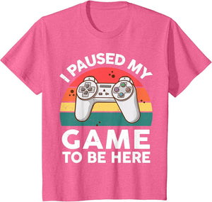 Funny I Paused My Video Game to Be Here Kids Youth Boy Gamer