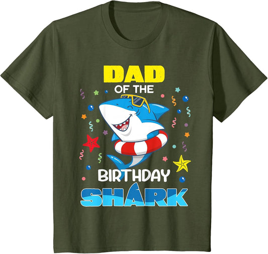 Dad of The Birthday Shark Kids Party Family Matching