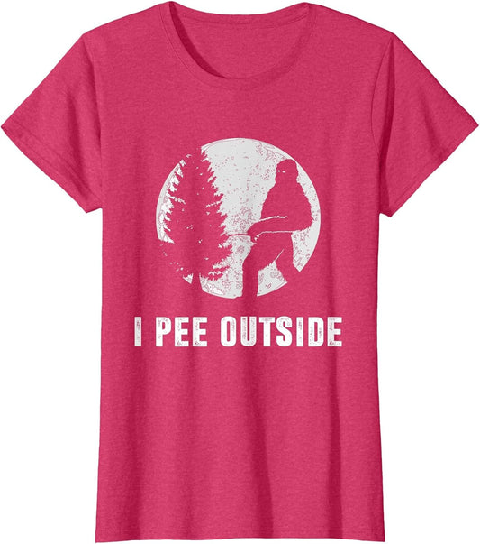 I Pee Outside Adult Humor Funny Sasquatch Bigfoot Camping