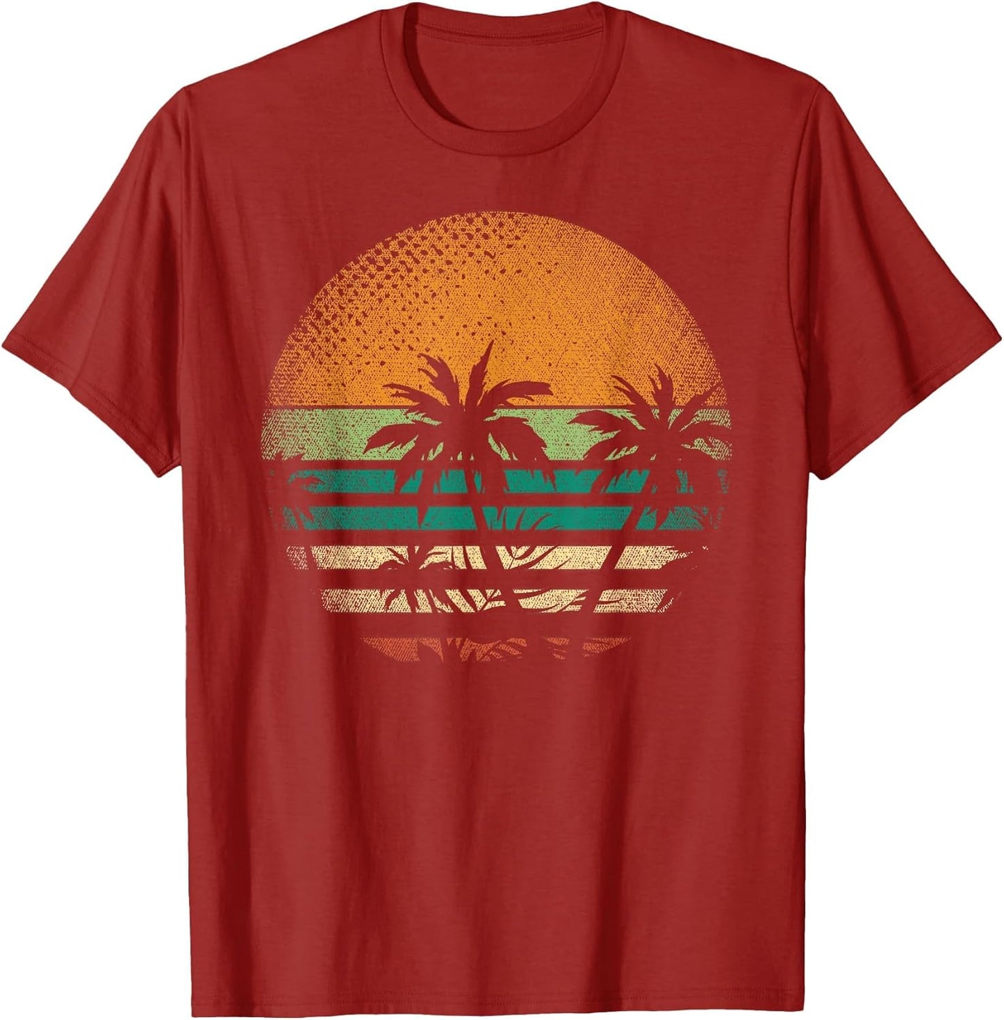 Sunset Beach Palm Trees Summer Vibes Retro Tropical Summer