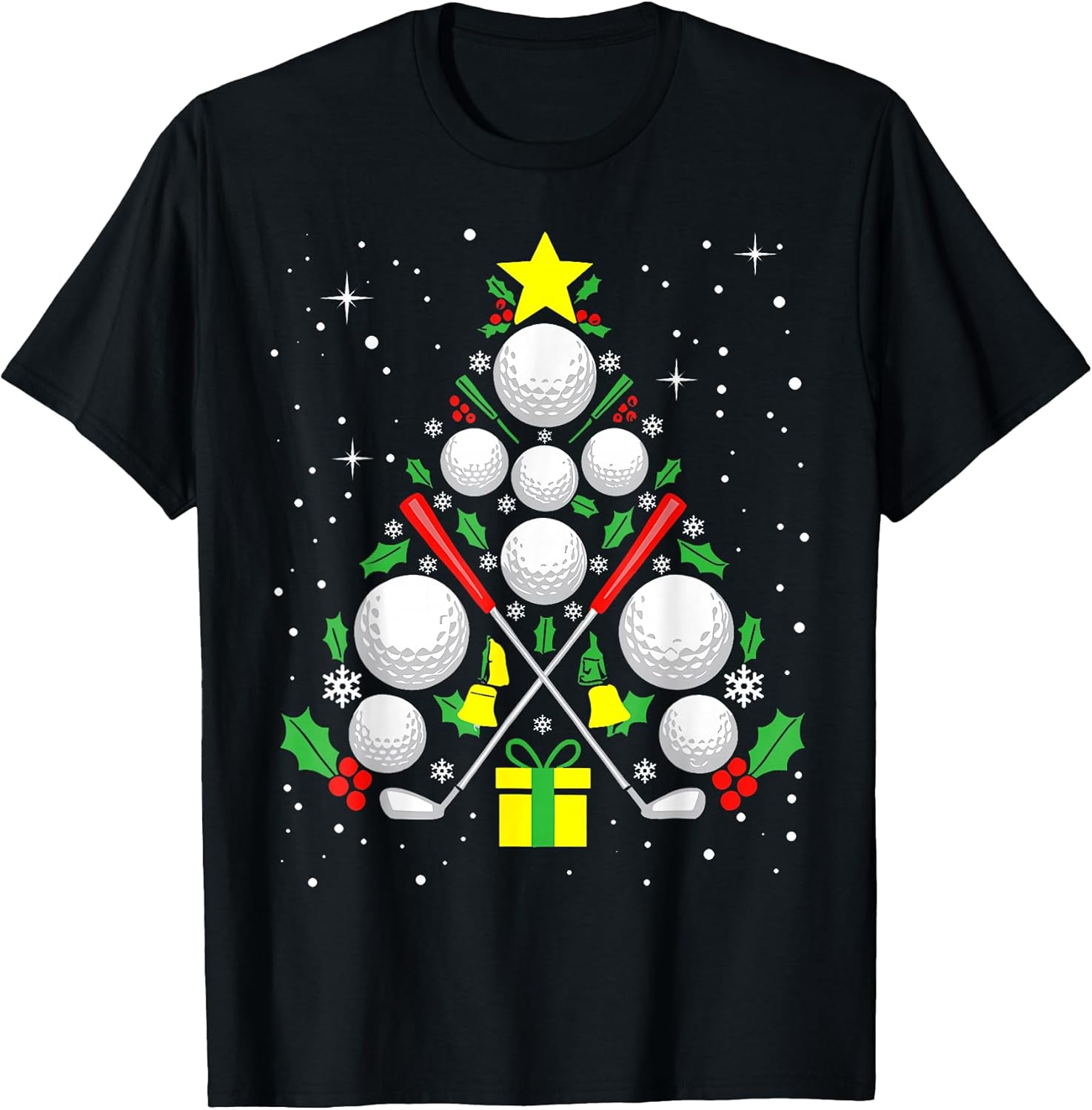 Golf Christmas Tree Light Pajama Golfer Xmas Men Women Kids