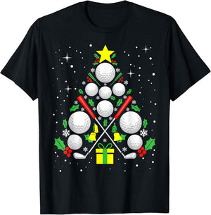 Golf Christmas Tree Light Pajama Golfer Xmas Men Women Kids