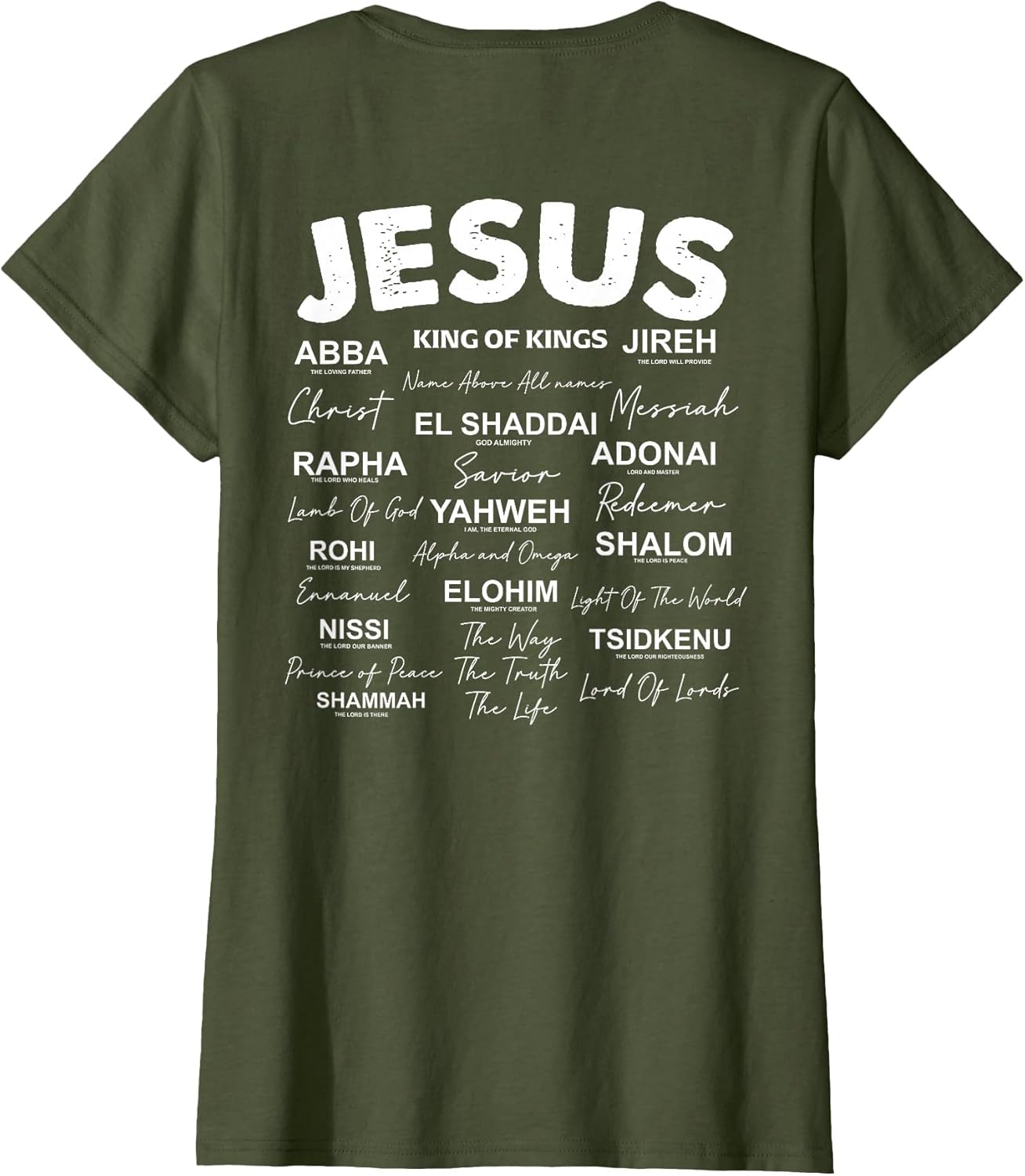 Jesus is King Names of God Hebrew Jesus Christian (On Back)