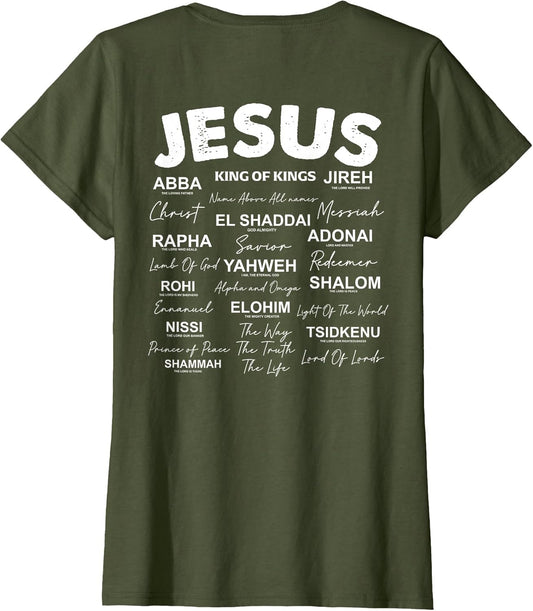 Jesus is King Names of God Hebrew Jesus Christian (On Back)