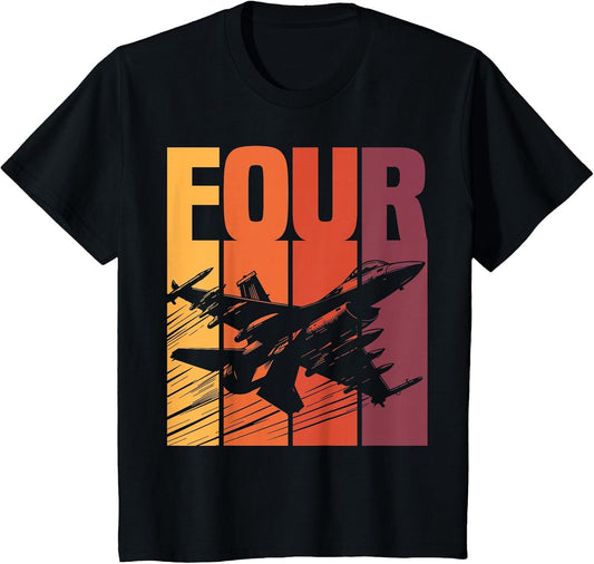Military Fighter Jet Retro Four Year Old Boys 4th Birthday