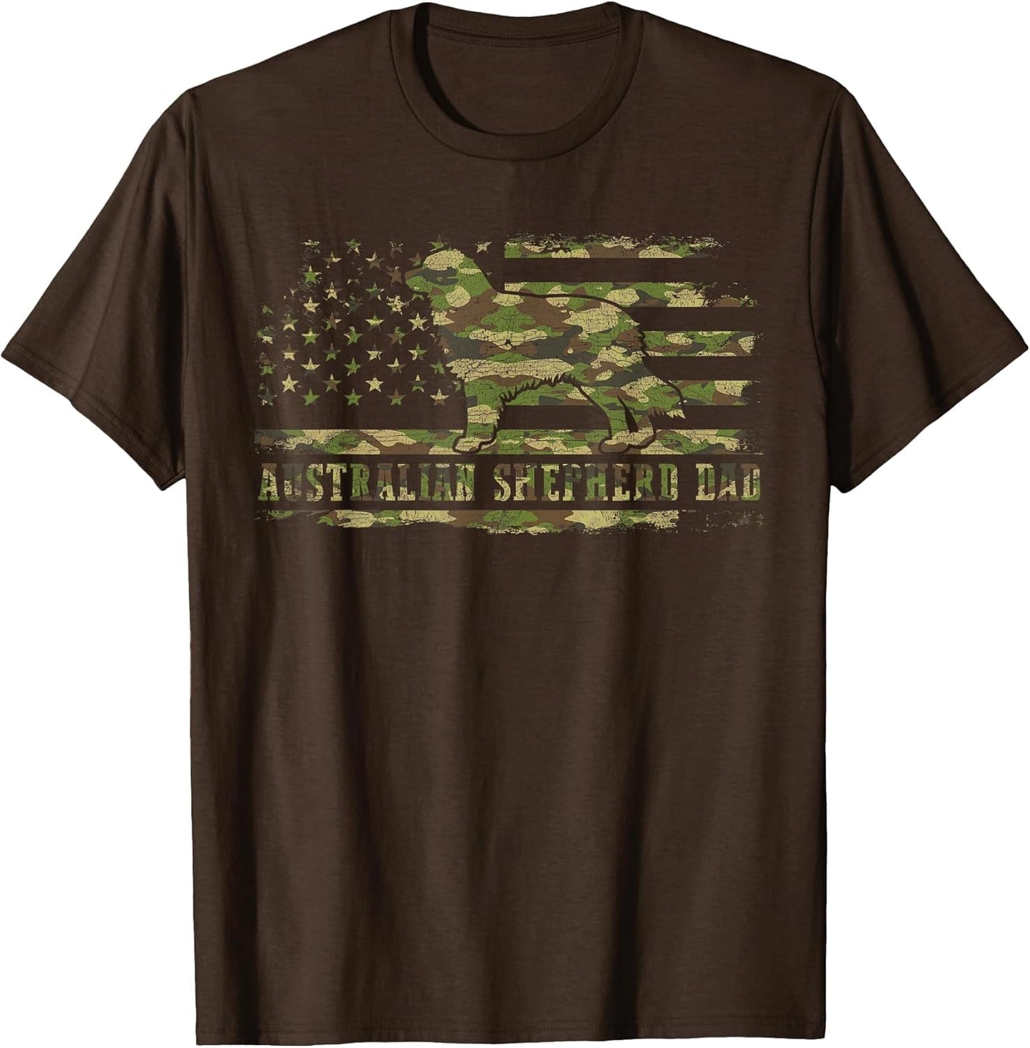 Australian Shepherd Dad Camo American Flag Patriotic Dog