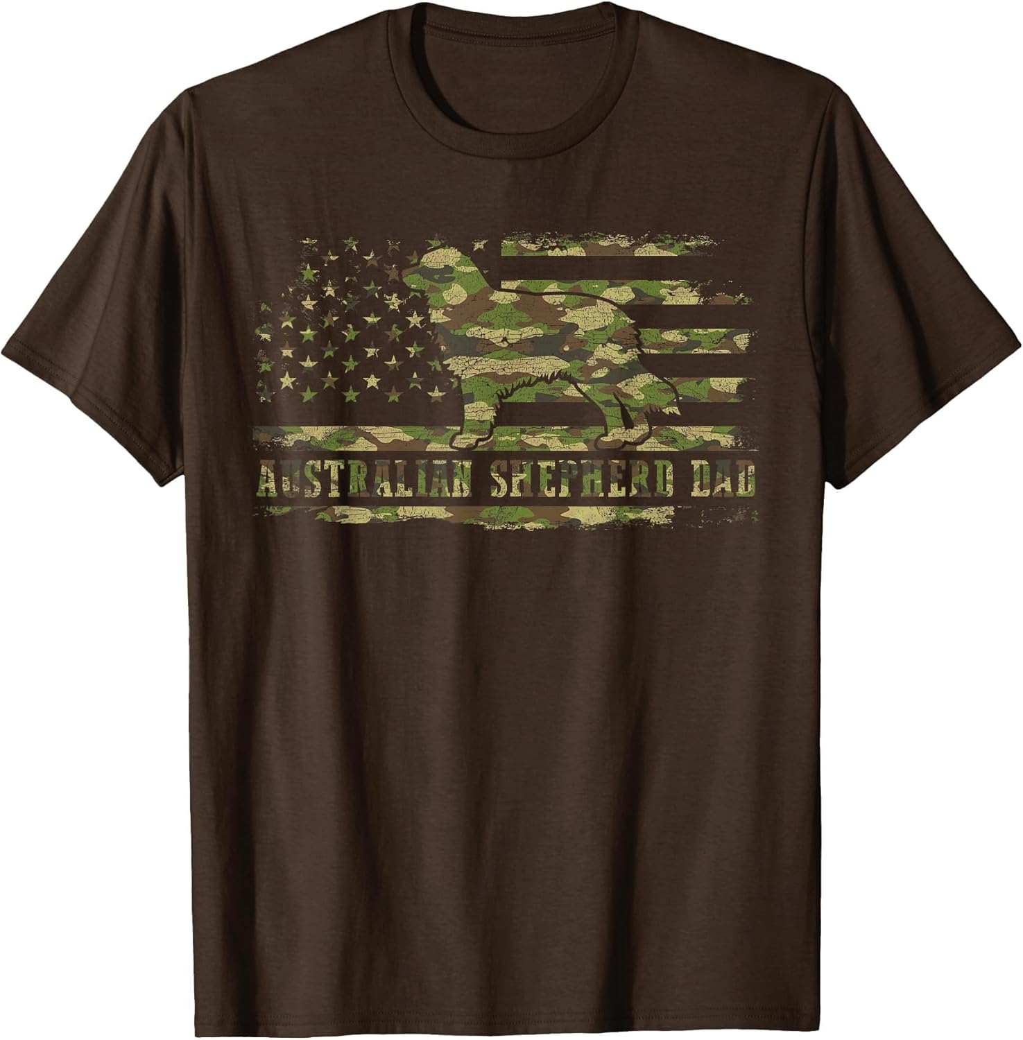 Australian Shepherd Dad Camo American Flag Patriotic Dog