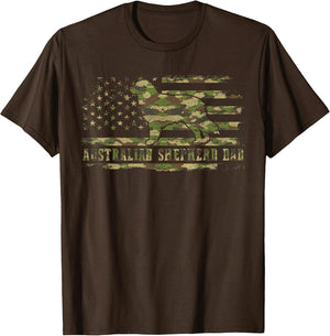 Australian Shepherd Dad Camo American Flag Patriotic Dog