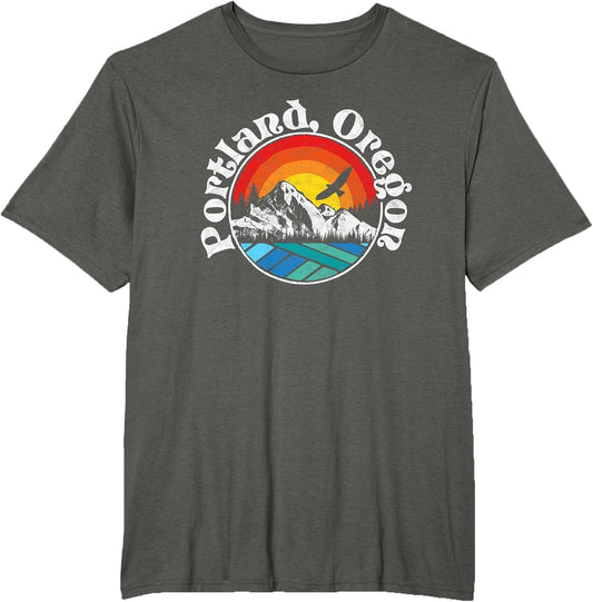 Portland Oregon Vintage Mountain Outdoor Hiking Shirt