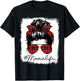 Mama Mom Life Shirts Red Plaid Bandana Messy Bun