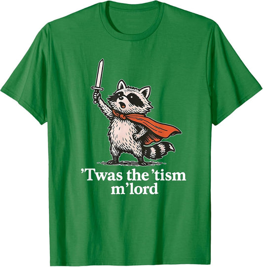 Retro 'TWAS The 'Tism M'Lord Funny Wizard Raccoon Autism Men