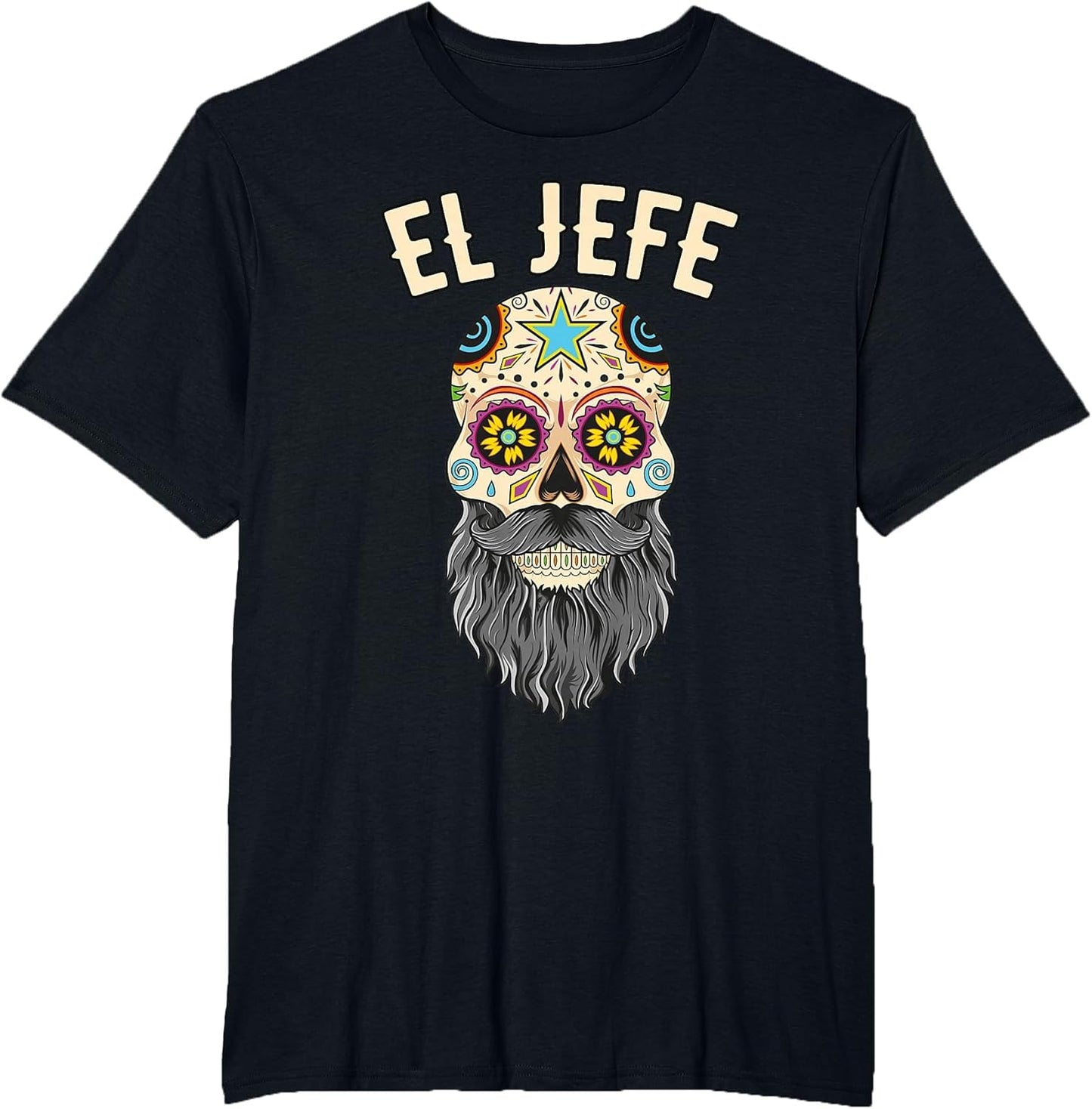 El Jefe Men The Boss Bearded Sugar Skull Day of The Dead