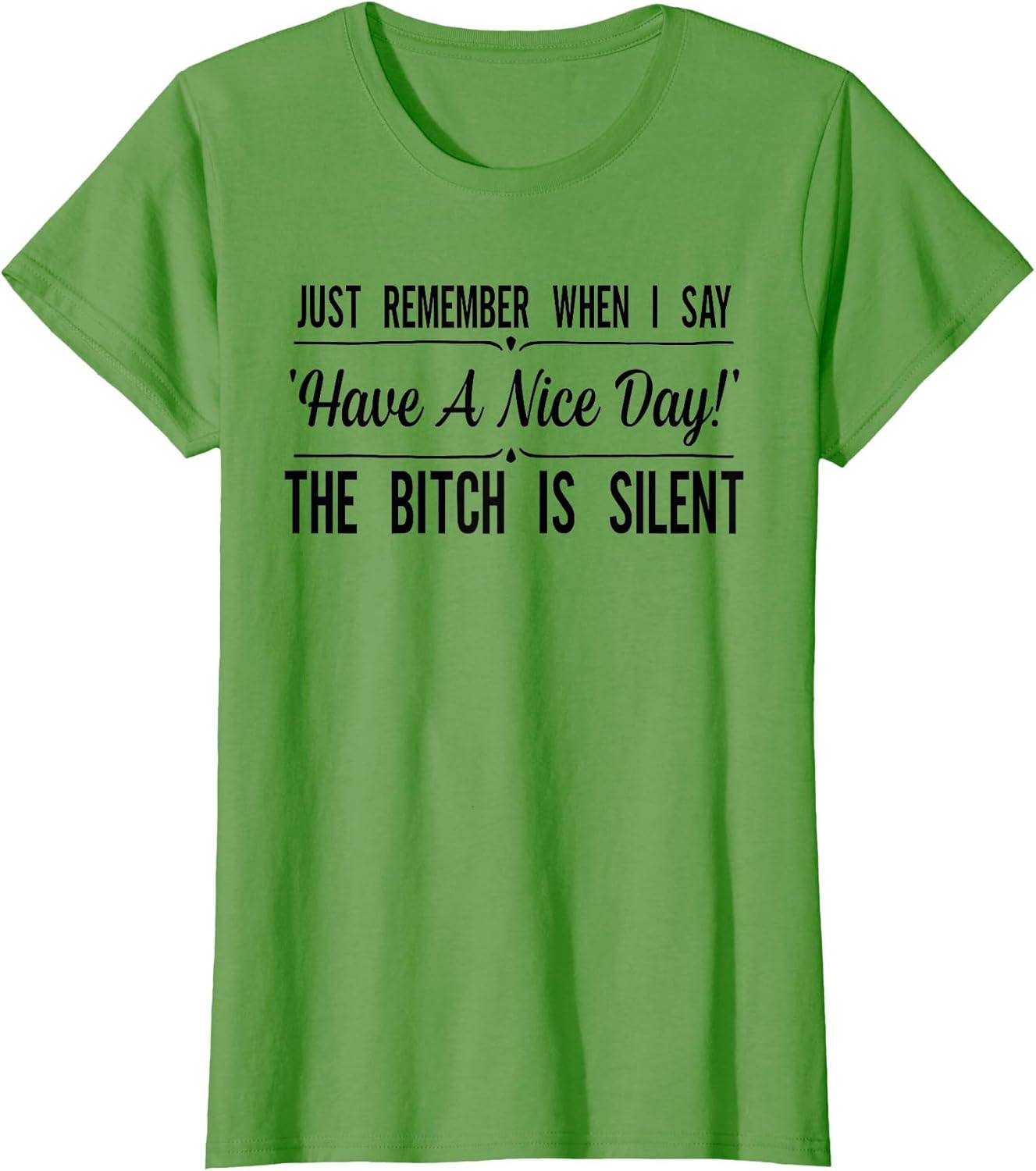 Just Remember When I Say Have A Nice Day The Bitch is Silent