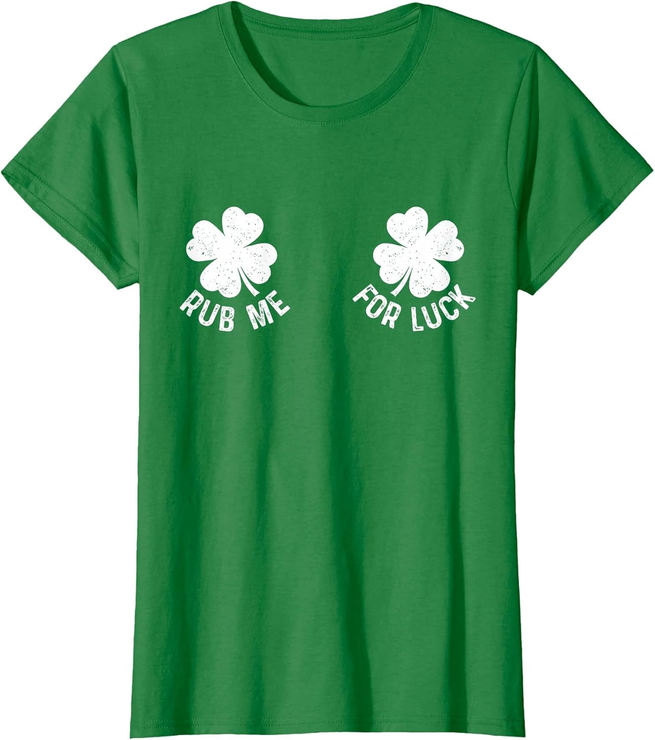 Rub Me for Luck Shamrock Boobs Funny St Patricks Day Humor