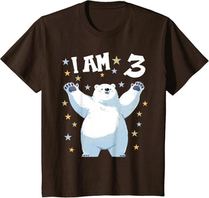 Kids 3 Years Old 3 Birthday Polar Bears Boy Girl Polar Bear