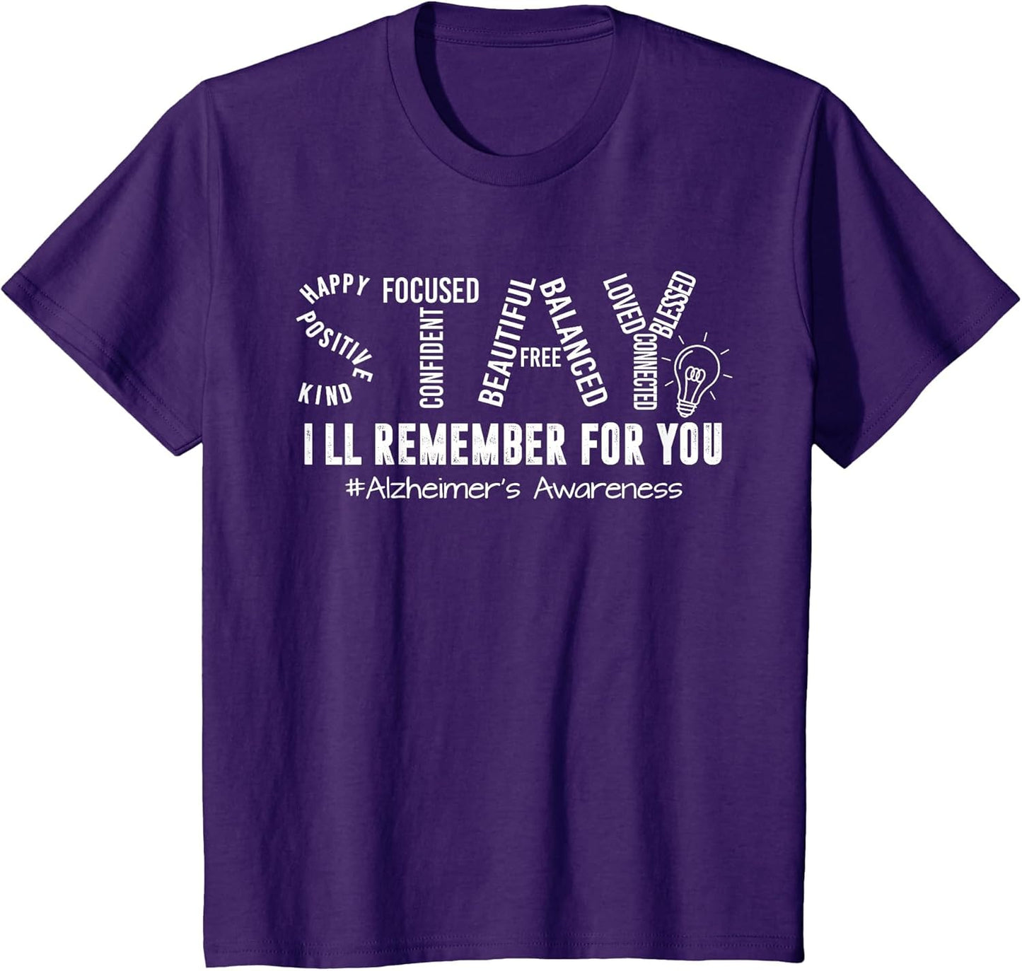 Stay Alzheimer's Awareness Warrior Ribbon Purple Dementia