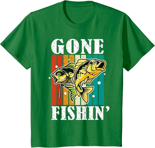 Gone Fishing-Shirt Boys Kids Toddler Women Bass Fishing