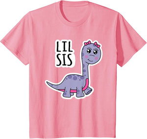 Kids Little Sister Dinosaur Lil Sis Super Cute Dino Brontosaurus